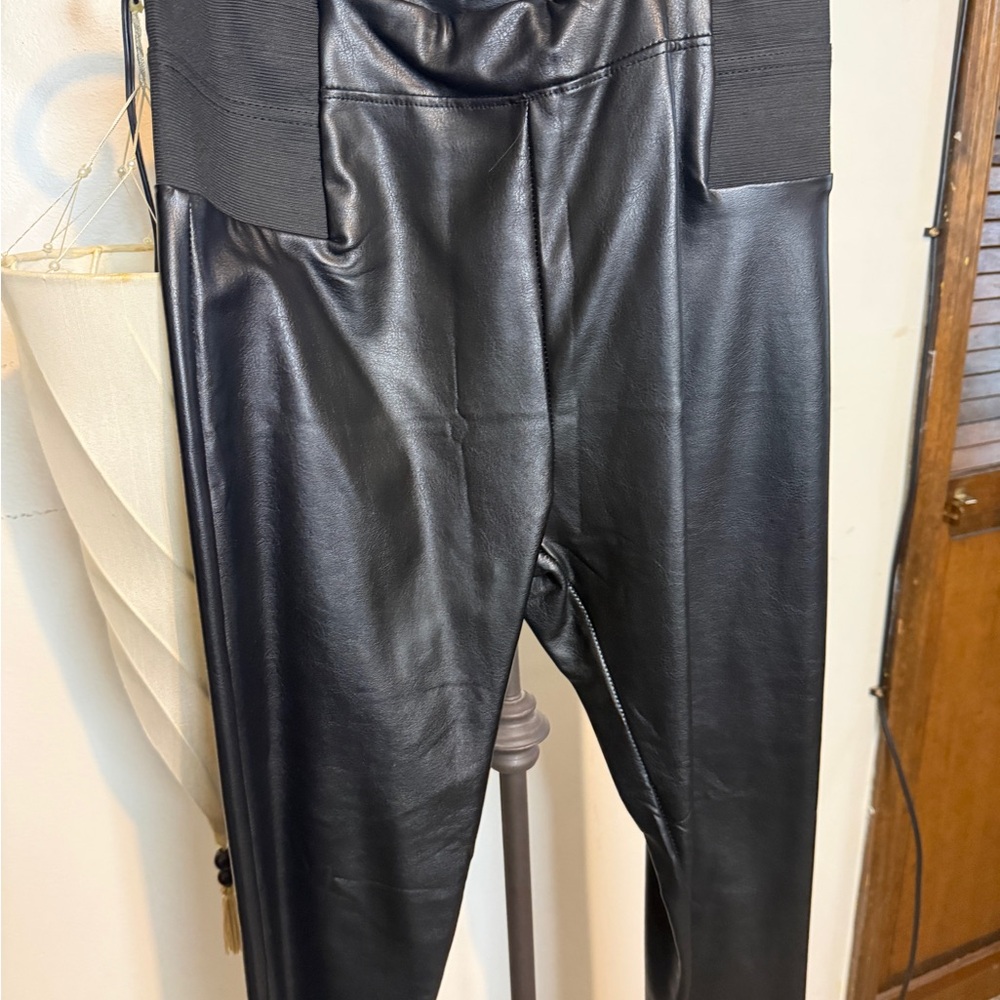 A new day  Black Faux Leather Pants